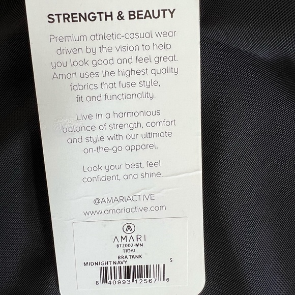 AMARI Active NEW Tidal Mesh Bra Tank Top In Midnight Navy Size S - Picture 12 of 14